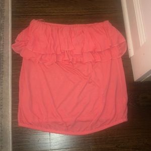 size: small coral tube top